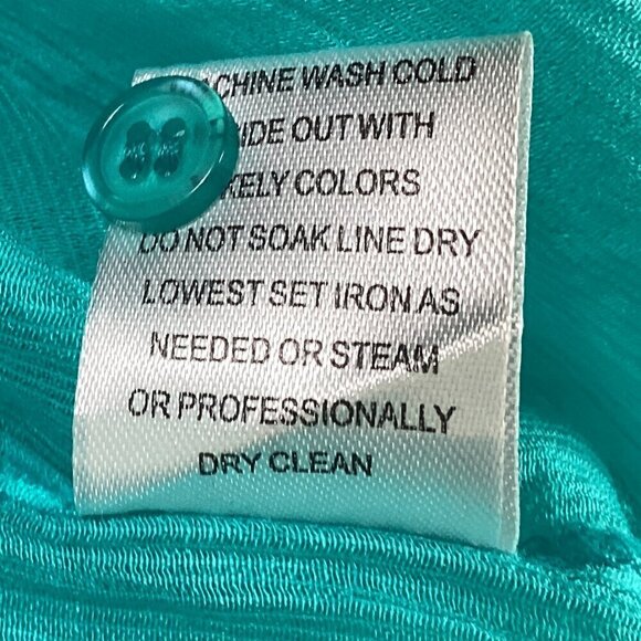 Grande & Greene Tunic Top Lace Button Accents L Turquoise #317G - Picture 8 of 8
